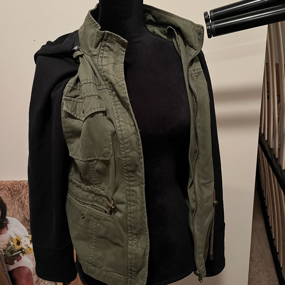 Black and Olive Green Hoodie/Jacket